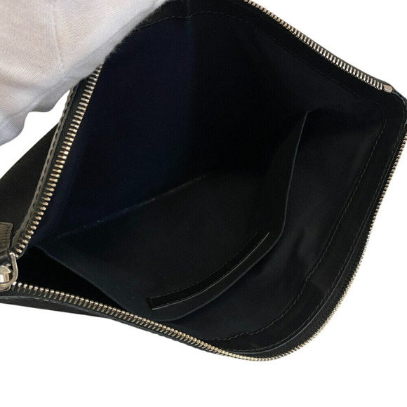 BALENCIAGA 373834 Navy Clip M Clutch Bag/Second Bag, Black, Men's